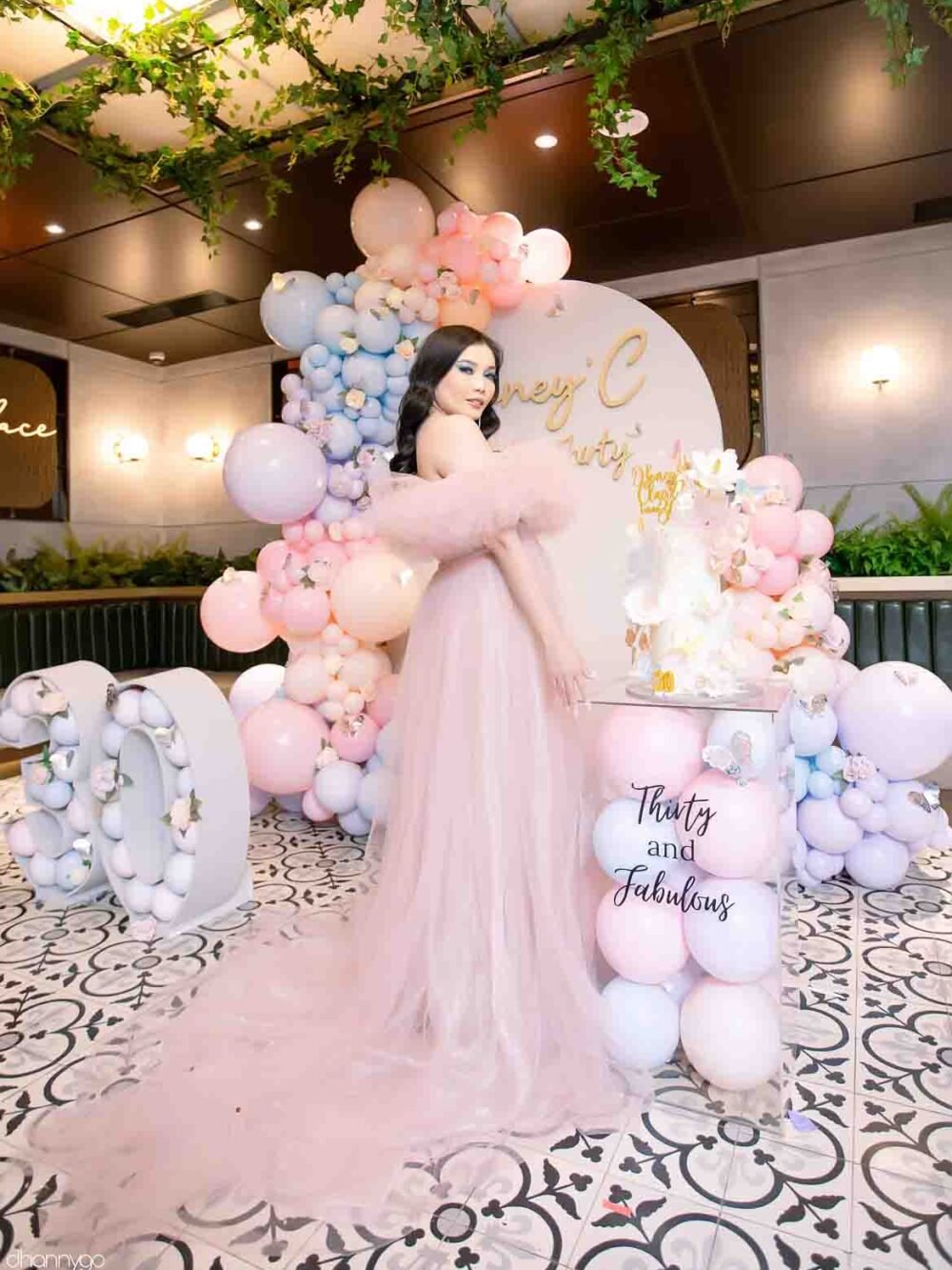 Pastel backdrop decoration