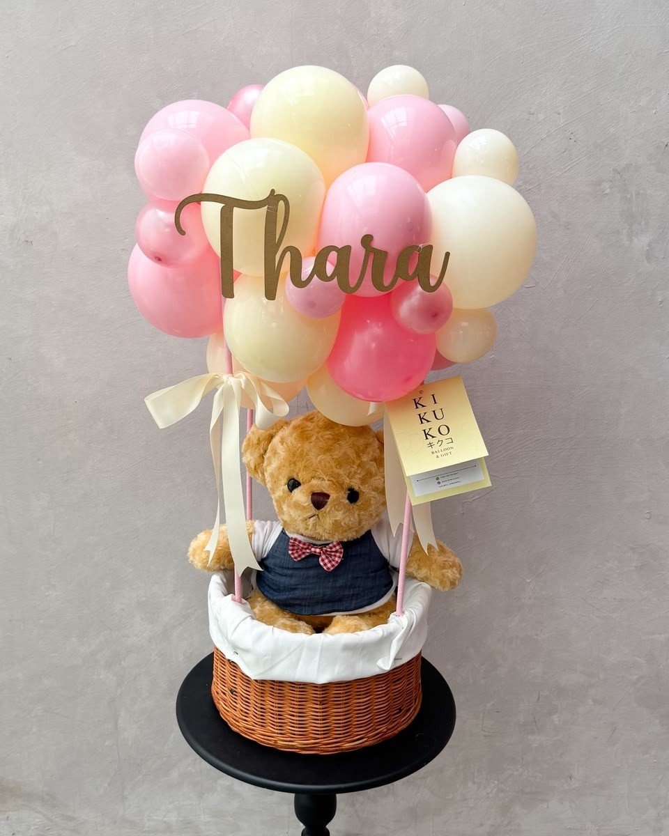 Basket Hot Air Balloon With Teddy Bear - Image 5