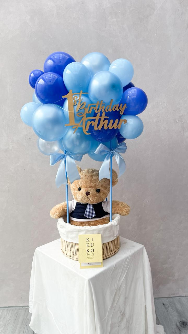 Basket hot air balloon with teddy bear - Image 7